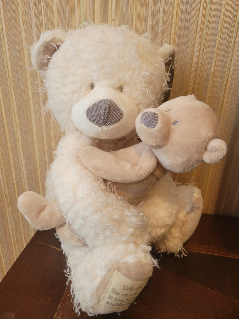 Demdaco Cream and Tan Plush Bear Duo Little One NWT